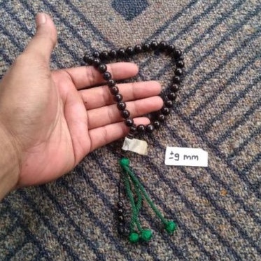 tasbih kokka bulat hitam rumbai ± 9 mm ( 9mm ) 33 butir (kauka kaukah pukah pukaha kuka koka )