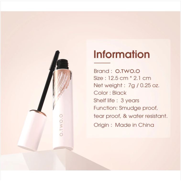 (READY &amp; ORI) O.TWO.O Otwoo Lengthening Thickness Curl Black Mascara 1015