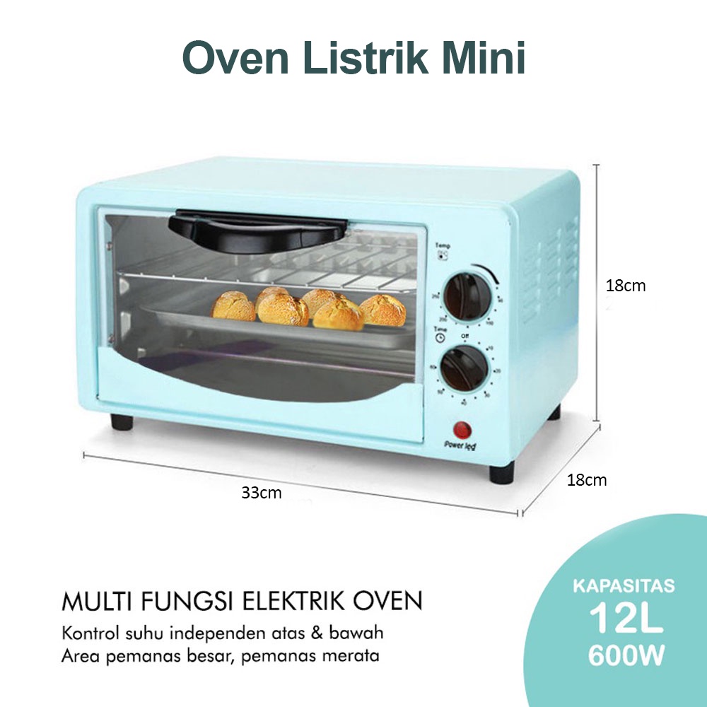 Oven Listrik Low Watt Kapasitas 12L Pemanas Makanan Serbaguna - DR88