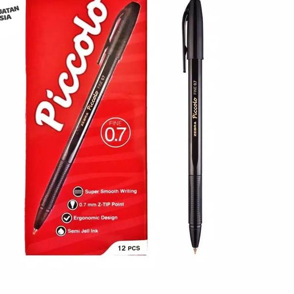 

✤ Pulpen Zebra Piccolo 0.7mm Lusinan - Hitam ♚