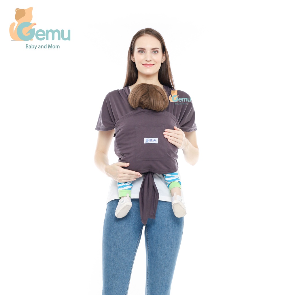 Baby Wrap Gendongan Bayi Depan Samping M Shape 3in1 Geos Kaos Instan with Sash Belt Premium GEMU