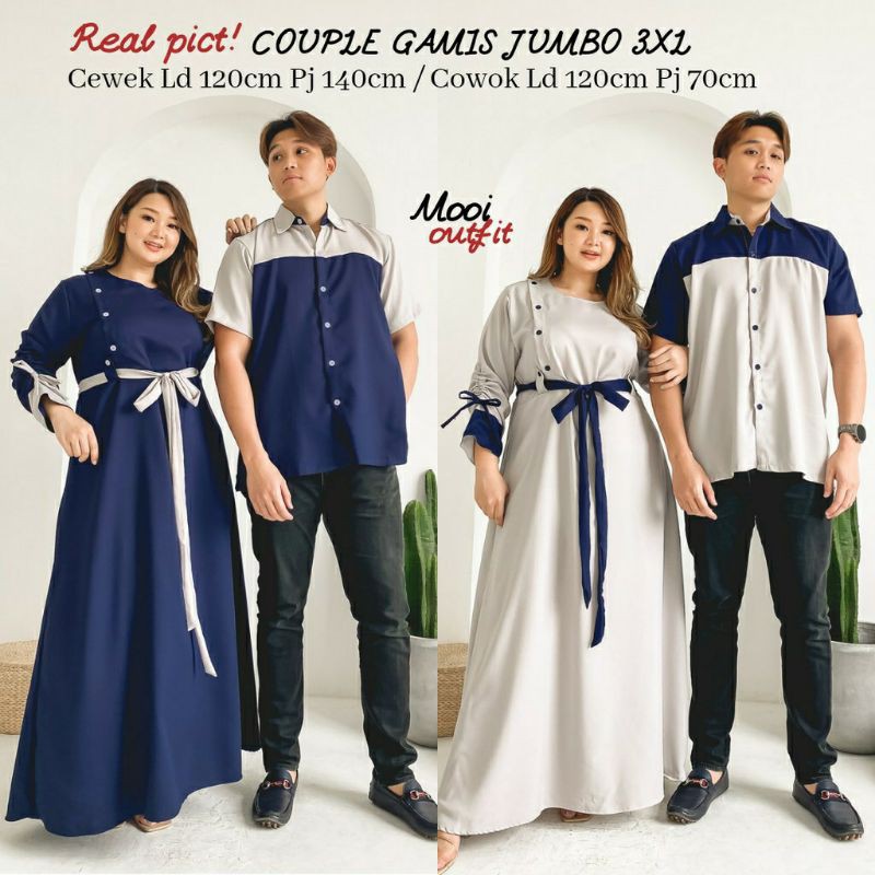 COUPLE MAXI DRESS JUMBO +KEMEJA FIT LD 120