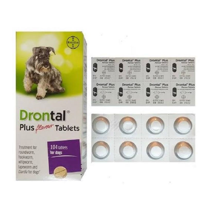 PH.Medan 1 Tablet/ 1 Butir Drontal Dog - Obat Cacing Anjing Original