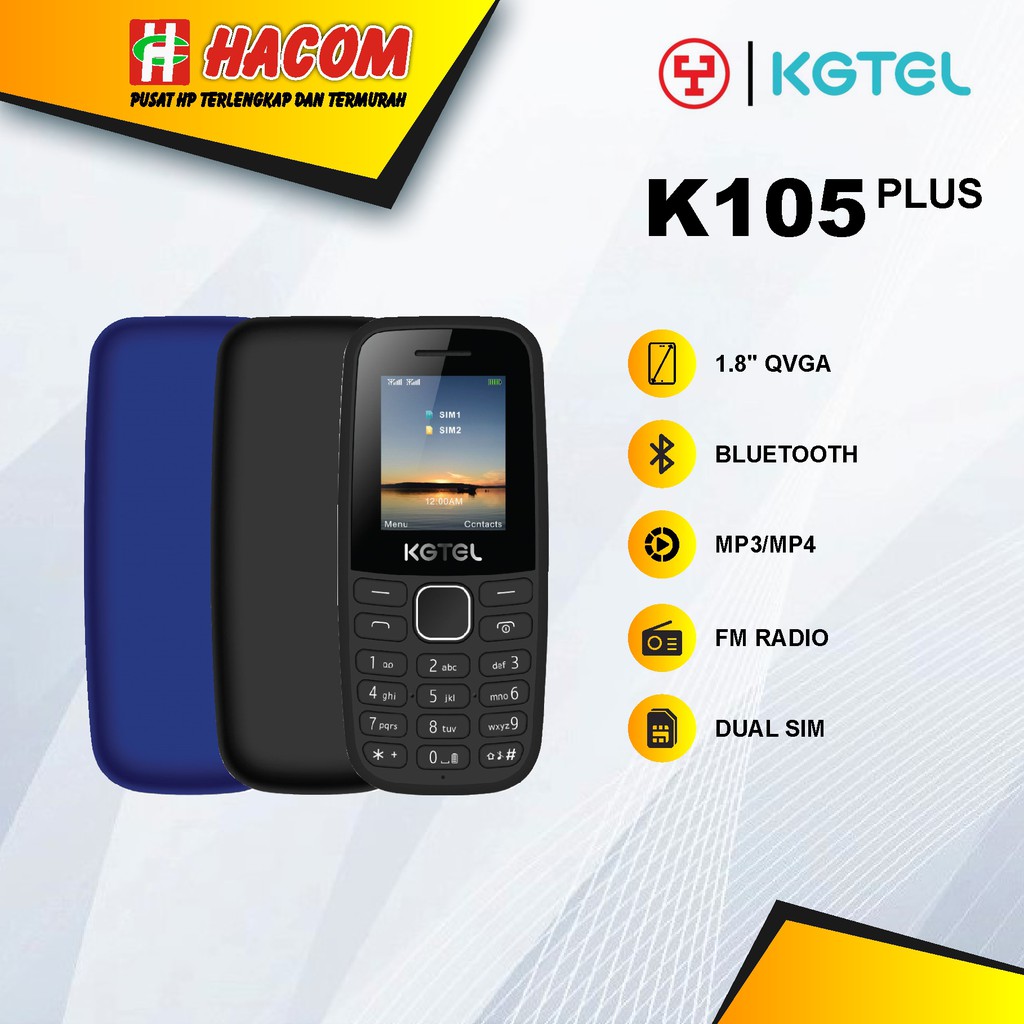KGTEL K105 PLUS - DUAL SIM - MP3 - RADIO FM - ORIGINAL - GARANSI RESMI