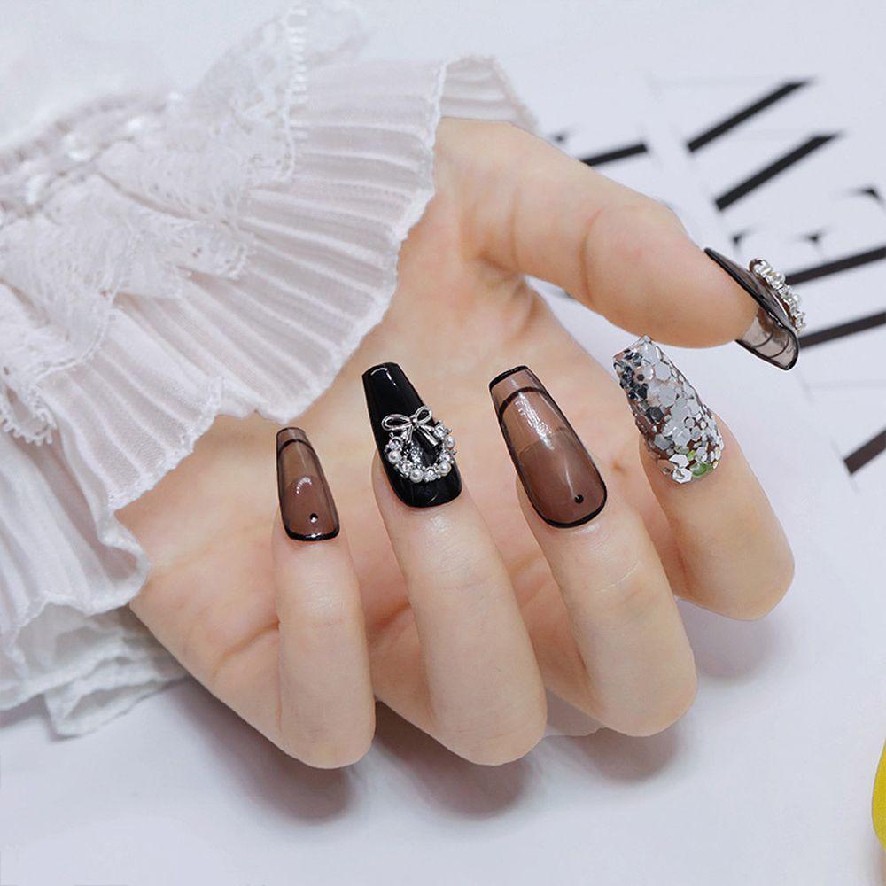 MXBEAUTY 3d Dekorasi Nail Art Gadis Bergaya Ikatan Simpul Emas Mutiara Zirkon Manikur Aksesoris