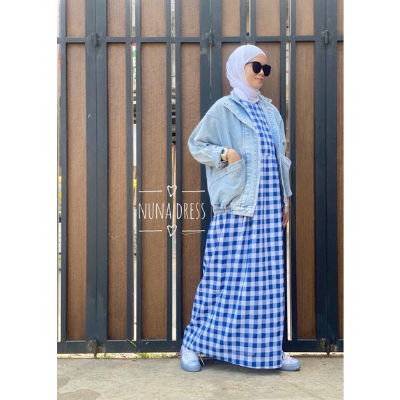 NUNA DRESS / GAMIS KOTAK KOTAK / CASUAL DRESS / DRESS OOTD