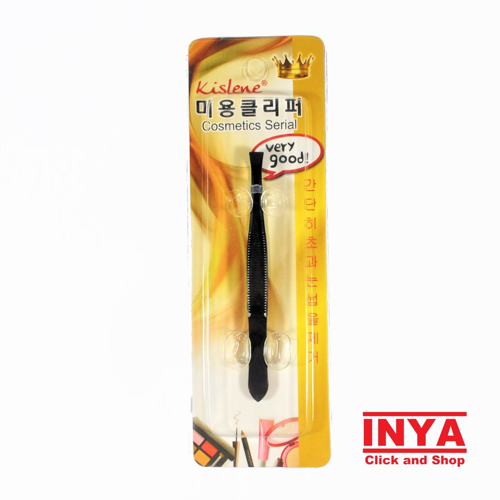 PINSET ALIS KISLENE BEAUTY CLIPPER COSMETICS STAINLESS STEEL HITAM - CABUT BULU ALIS