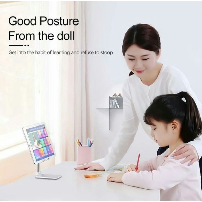 ADJUST STAND HOLDER FOR HANDPHONE &amp; TABLET DUDUKAN HP UNIVERSAL KUALITAS BAGUS