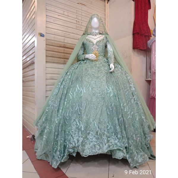 GAUN PENGANTIN BERBIE PAYET MUTIARA