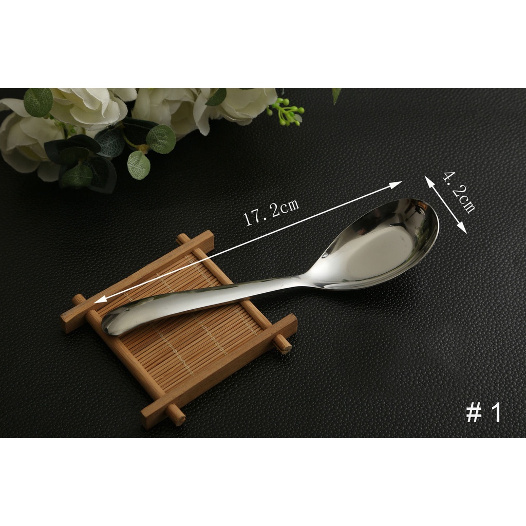 Stainless Steel Chinese Large Soup Spoons Kitchen Ramen Spoons Flatware for Restaurant Supplies