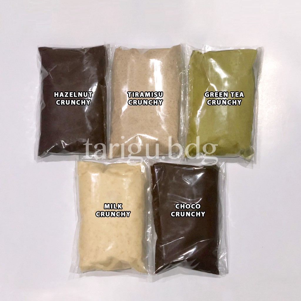 GOLDENFIL CHOCO CRUNCHY 250GR - SELAI COKLAT MATCHA RENYAH - HAZELNUT GREEN TEA CHOCOLATE TIRAMISU