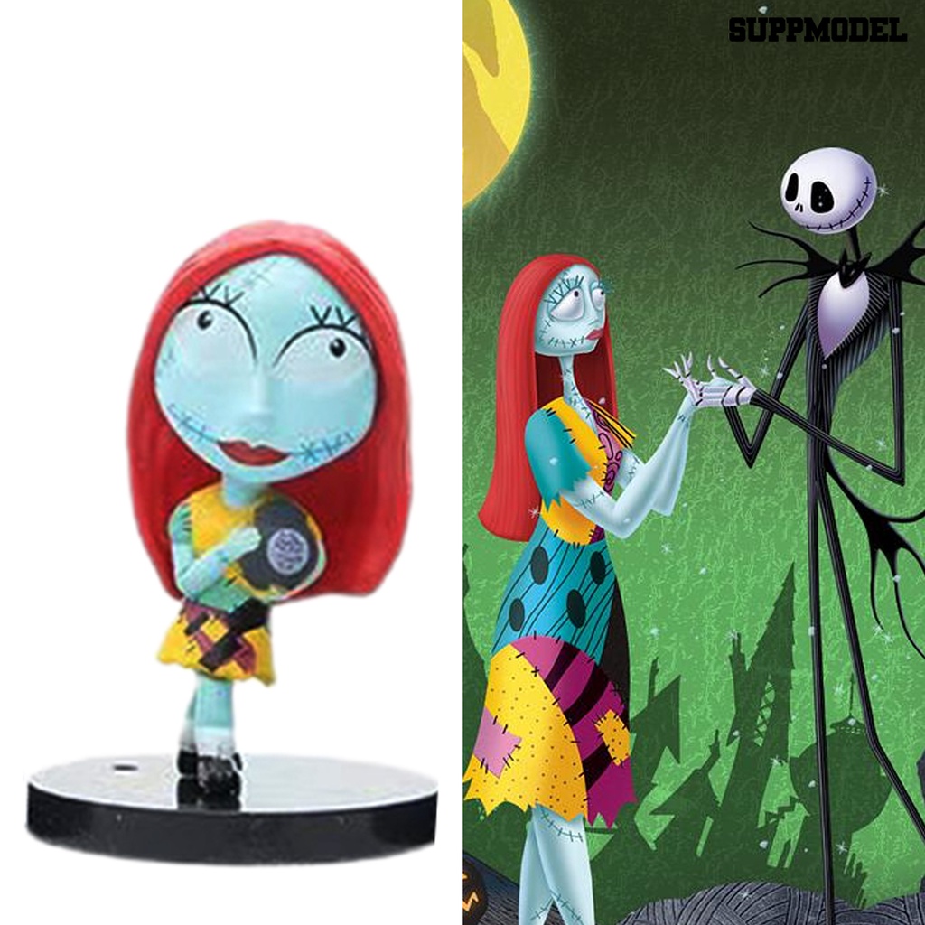 10pcs Miniatur Jack Skellington Bahan PVC Untuk Dekorasi Ruangan