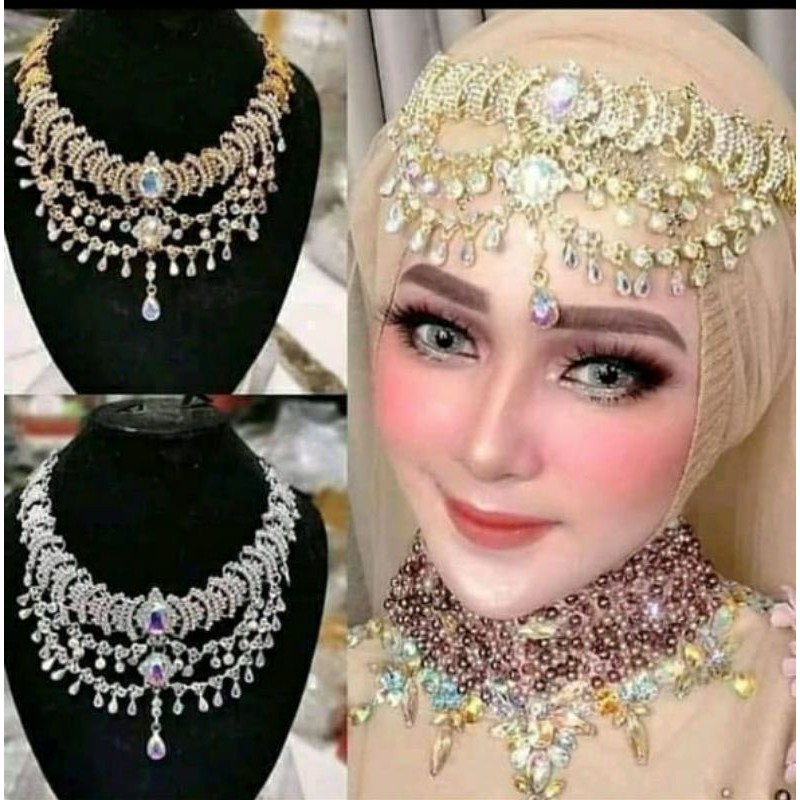 Headpiece Citra Kirana Hijab Rambut / Bindi Kening / Mahkota Wedding