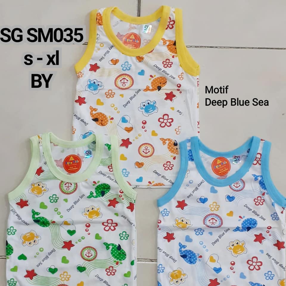 Singlet Anak Motif Bahan Katun SNI Merk Agree Kids  0 - 2th Kaos Dalam Adem