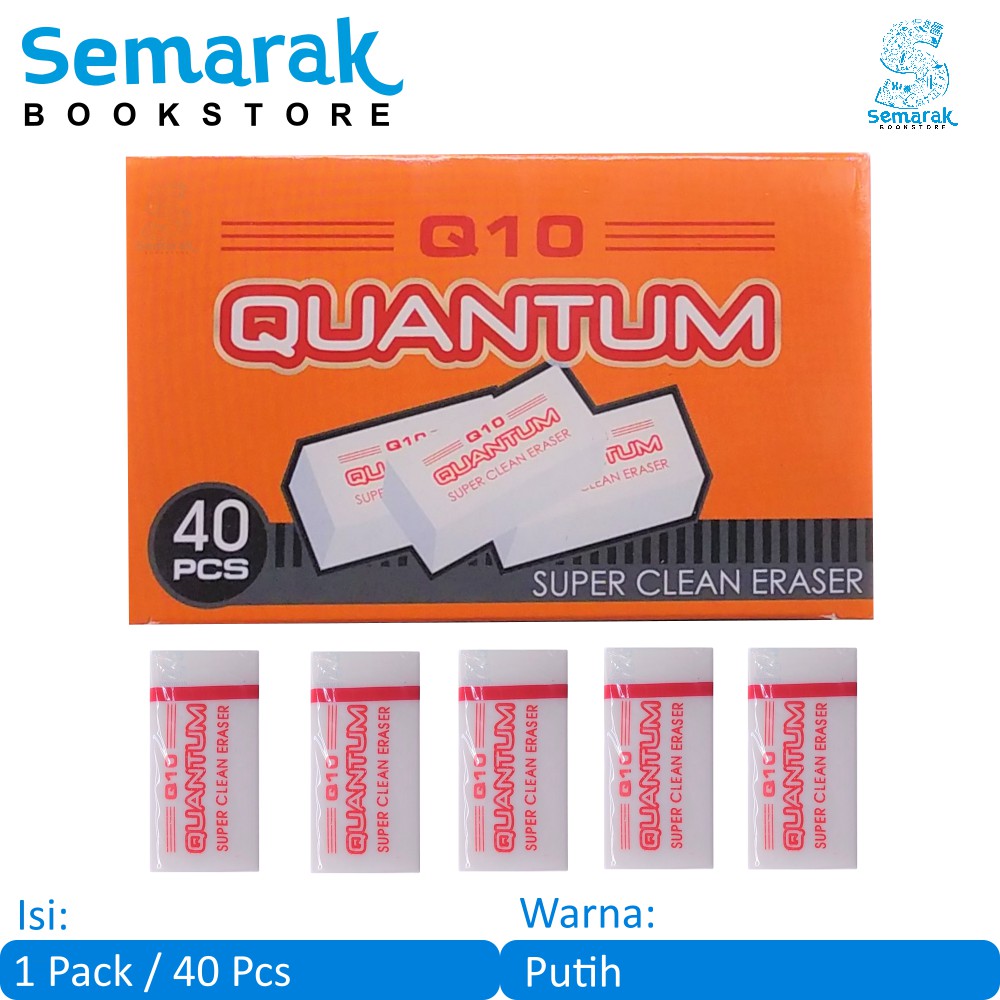 

Xtra Clean Dust Free Penghapus Kecil Quantum Q10 Eraser - Putih [1 Pack / 40 Pcs]