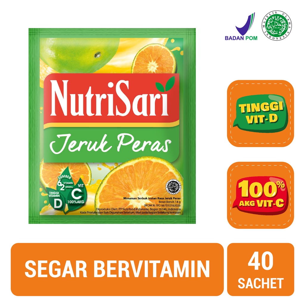 NutriSari Jeruk Peras 40 sachet - Minuman Buah Vitamin C