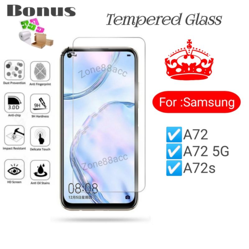 Antigores Tempered Glass Screen Guard protector Samsung A72 A72s s 5G TG Bening Antiblue Spy Blue light Full Garskin Lensa Lens Pelindung Layar 9D