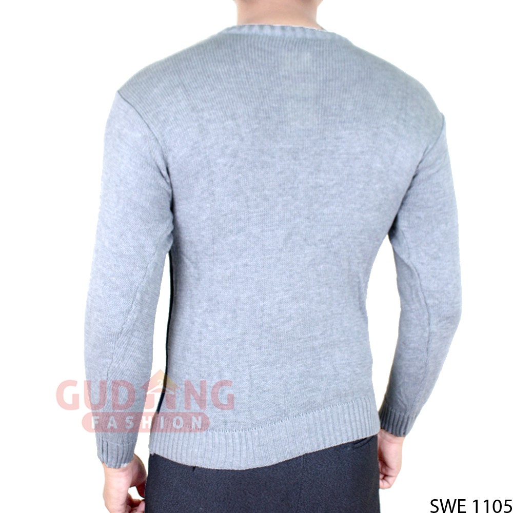 Sweater Rajut Polos Kombinasi - SWE 1105