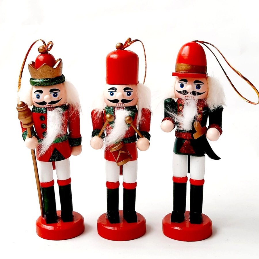 Gantungan Nutcracker Set isi 3 Christmas Nutcraker Prajurit Kayu TC311