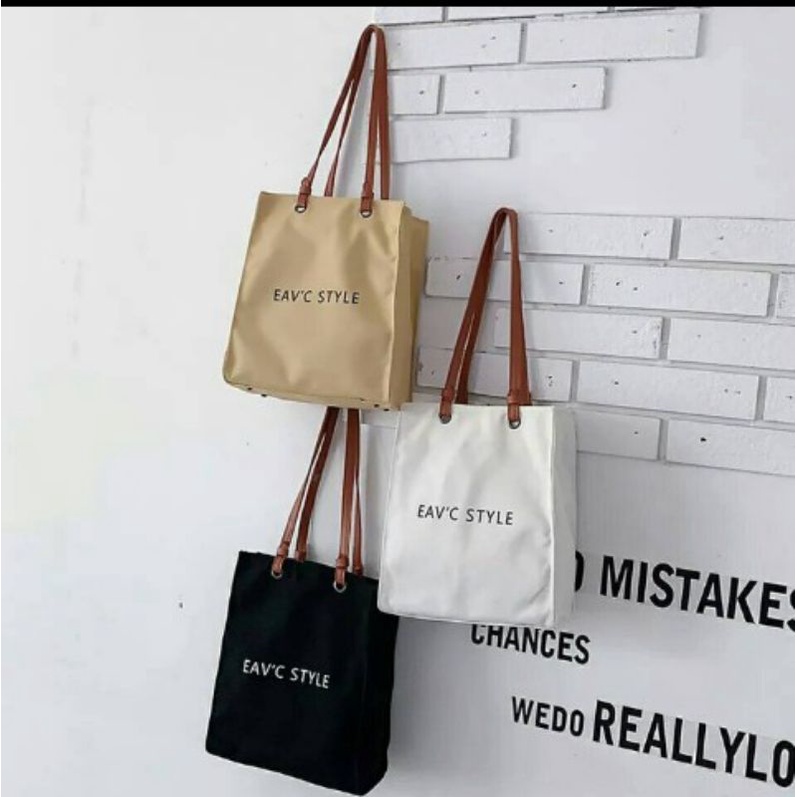 BINEKA - Totebag EAV'C style - Cod totebag kpop - Tote bag resleting kekinian murah - exo