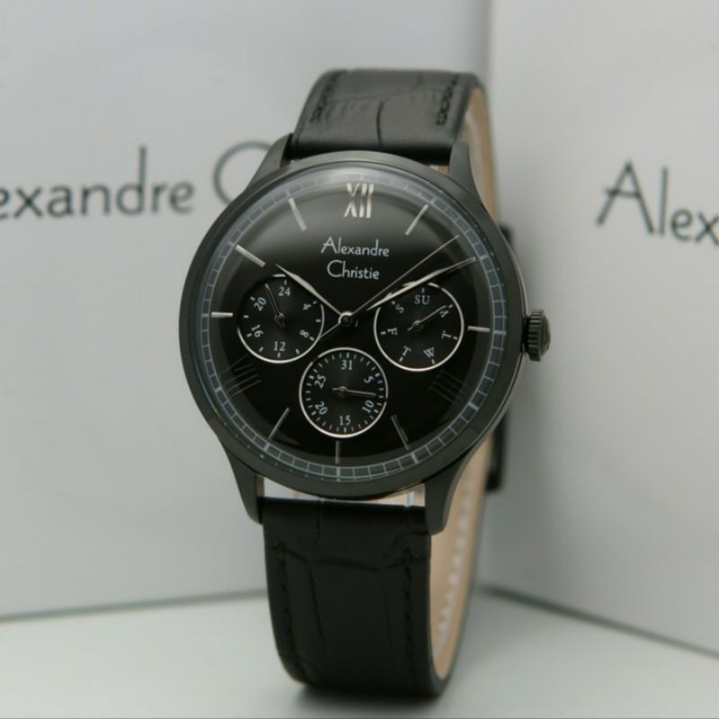 ALEXANDRE CHRISTIE AC6568 FULL BLACK PRIA.ORIGINAL GARANSI RESMI 1TAHUN