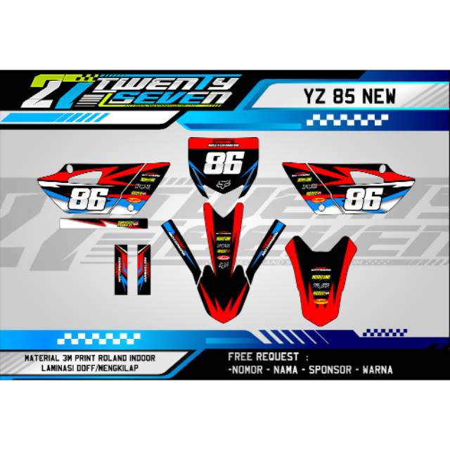 Decal BEBEK TRAIL YZ 85 NEW STIKER BEBEK TRAIL YZ 85 NEW DECAL YZ 85 NEW STRIPING YZ 85 NEW 1