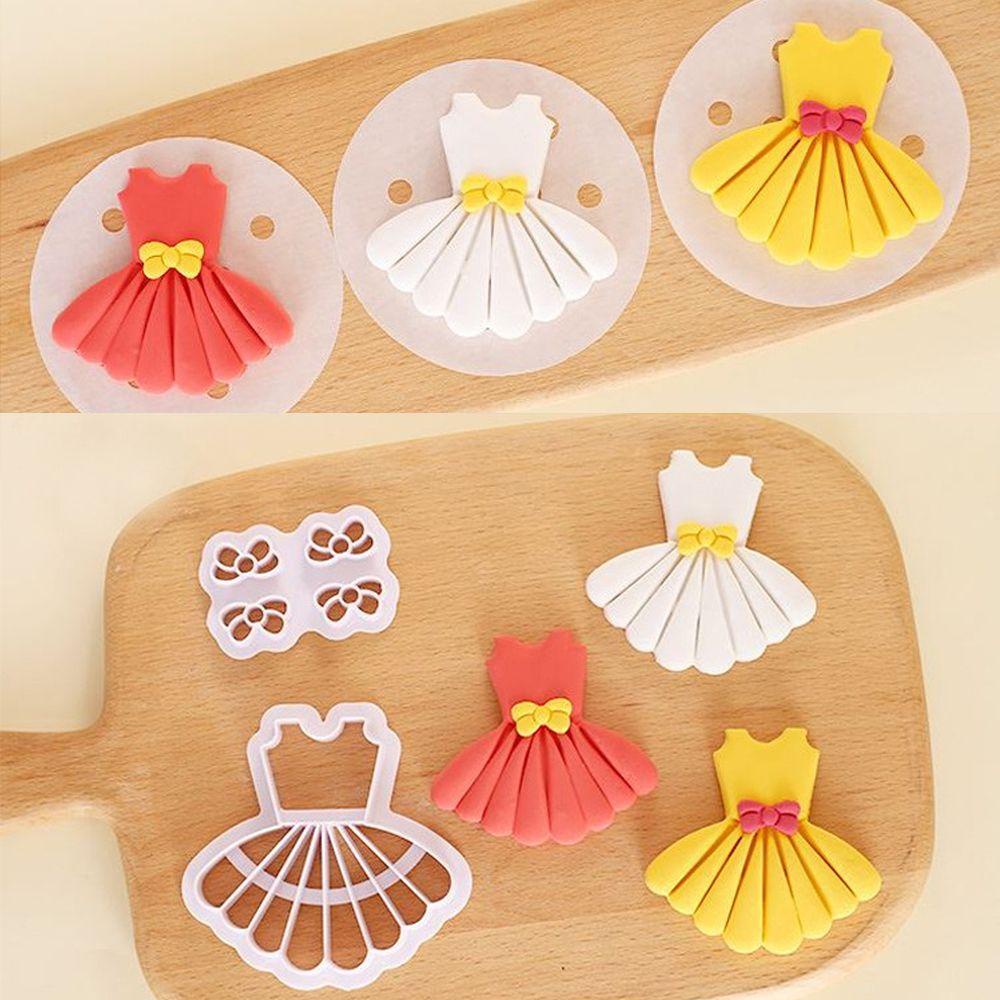 Suyo 2Pcs Cetakan Fondant Bentuk Dress Untuk Dekorasi Kue