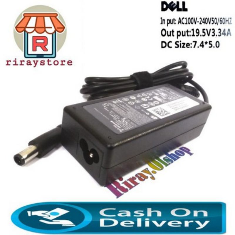 Adaptor Charger Dell Inspiron N4010 N4050 N4110 N5110 E5410 E5420 E6400 19.5V 3.34A Jarum Besar