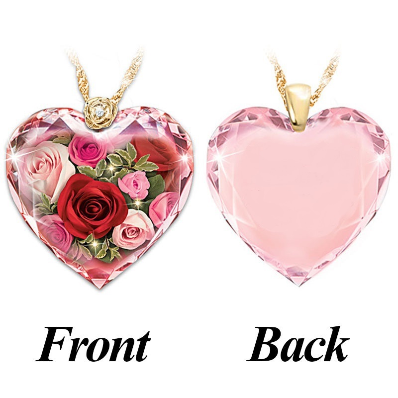 Fashion Women's Love Couple Heart Pendant Necklace Anniversary Gift Jewel Accessories