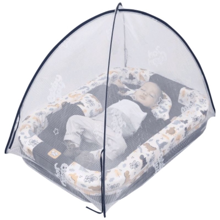 Baby Joy Kasur Bayi Kolam + Kelambu Kojong (bisa dilepas) Little Dino Series - BJK 4018-6