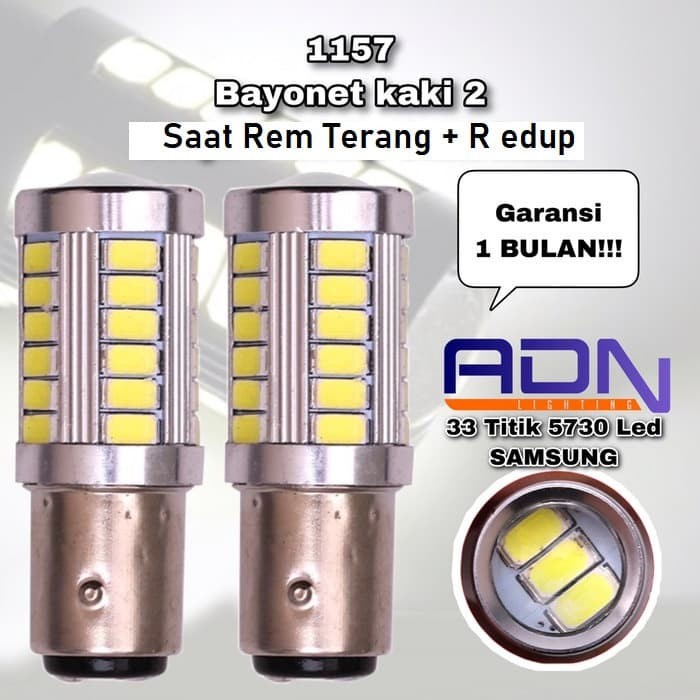 LED REM 1157 bayonet 2 kaki IC CANBUS 33 titik 5730 NO EROR By ND1