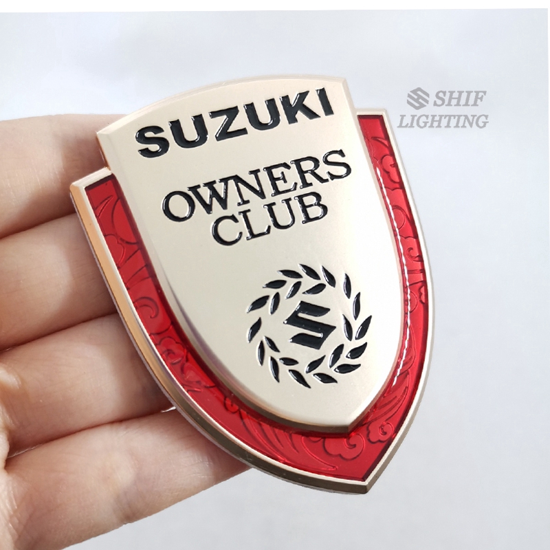 1Pc Stiker Emblem Logo SUZUKI OWNERS CLUB Bahan Metal Untuk Mobil SUZUKI