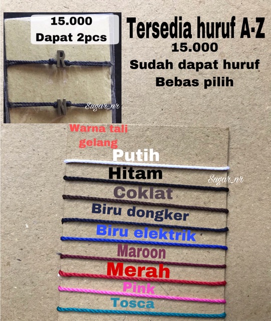 Initial bGelang Inisial / Gelang Nama / Gelang Couple / Gelang Huruf / gelang magnet couple-5