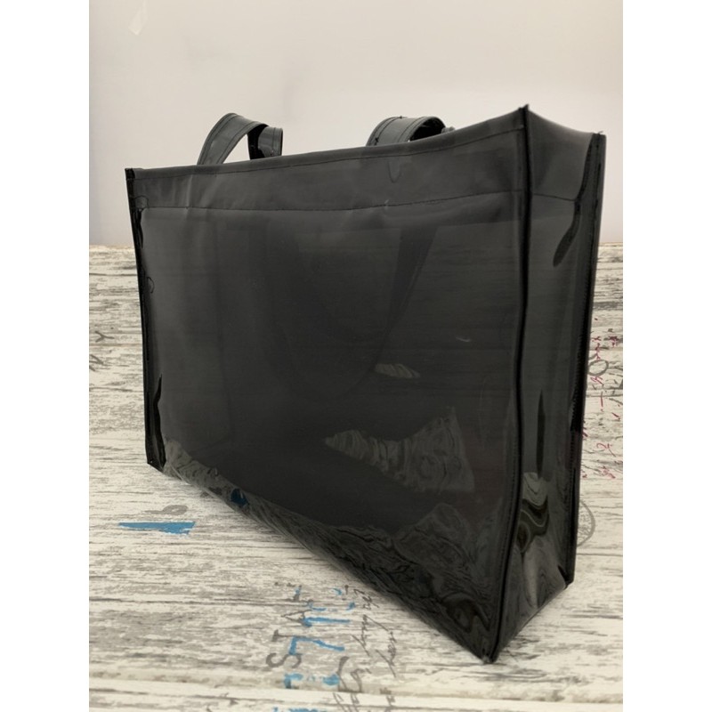 Tas Mika PVC Hitam Muat Untuk Laptop 13-14 Inch Model Landscap