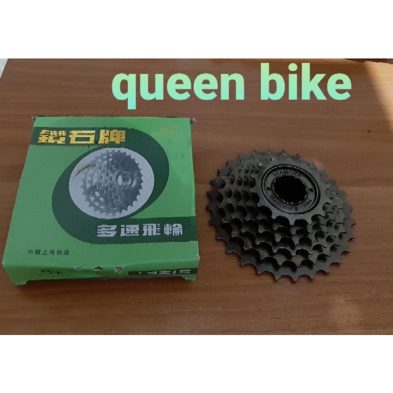 freewheel prewel krewel kriwil ger gir susun tumpuk sepeda 6 speed drat ulir 14t-28t DIAMOND