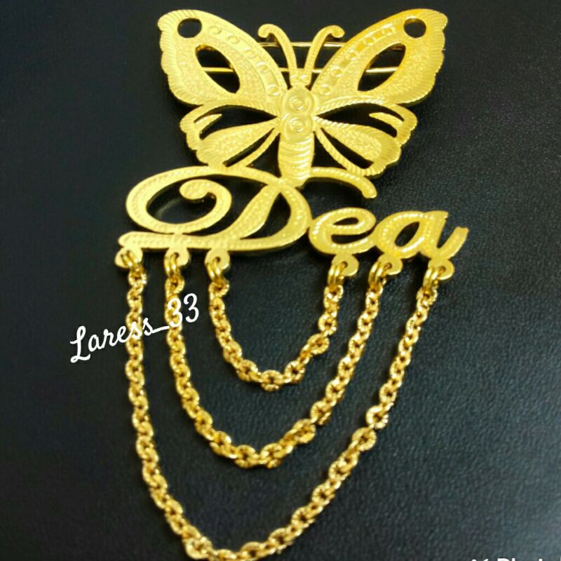 Bros Nama, Bros peniti, Bros ukir nama, Bros custom nama, Bros