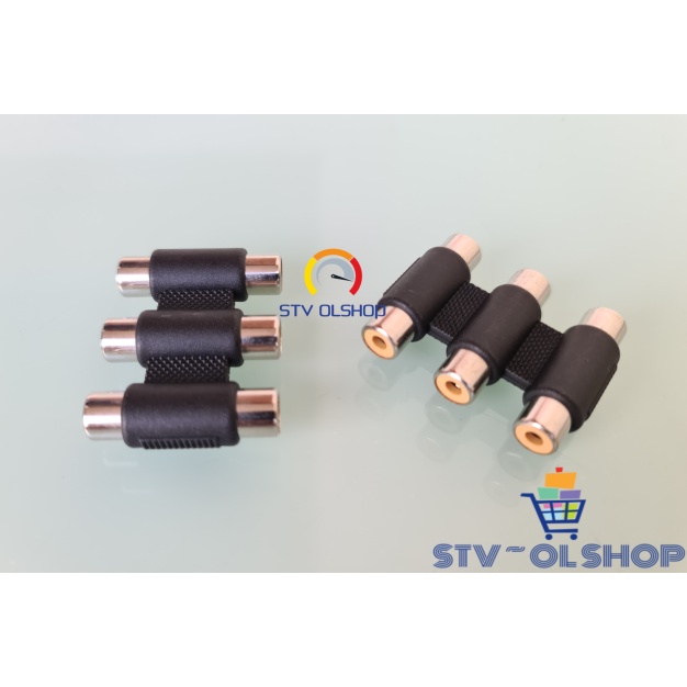 Triple Cover RCA / Soket Sambungan RCA 3 Cabang / Sambungan Triple RCA