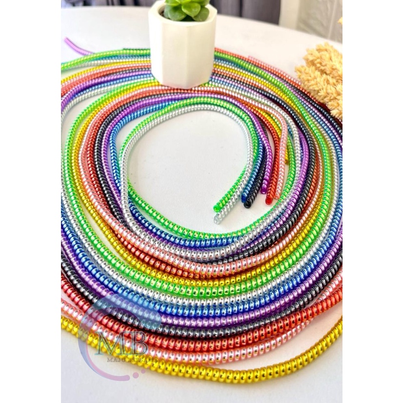 RT94 PELILIT KABEL SPIRAL WARNA METALIC PELINDUNG CABLE HP CHARGER UNIVERSAL CORD PROTECTOR SOLID COLOR GLOSSY MB2951