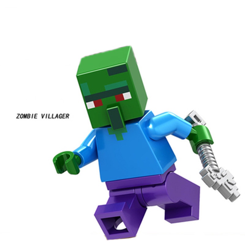 1pc Mainan Balok Bangunan Mini Figure Karakter Minecraft Steve Enderman Skeleton Untuk Anak Hadiah