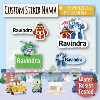 Jual CUSTOM STIKER NAMA ANTI AIR Variasi ROBOCAR POLI - Stiker Vinyl