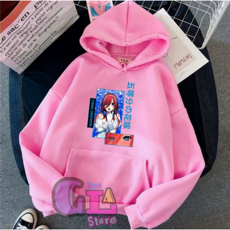 jaket sweater hoodie anak perempuan anime nakano miku/hoodie anime perempuan