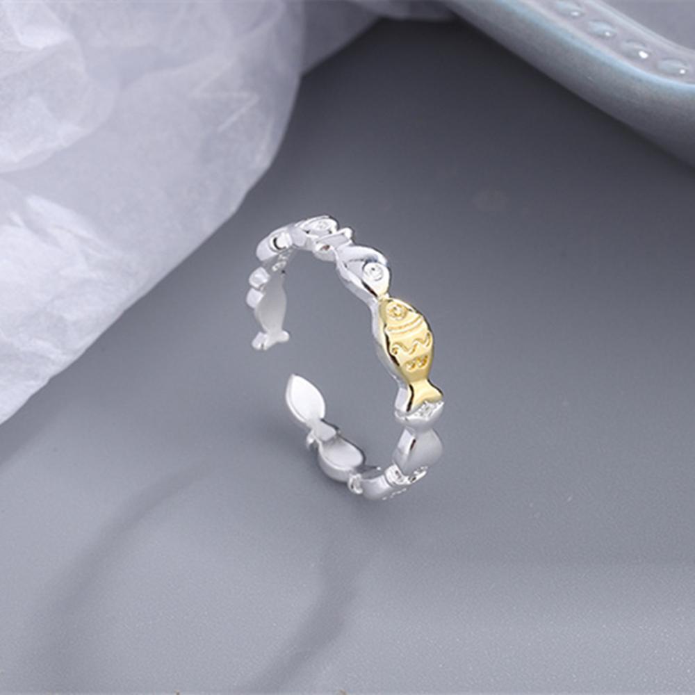 Cincin LILY Ikan Vintage Yang Lucu Dan Simple Dapat Disesuaikan