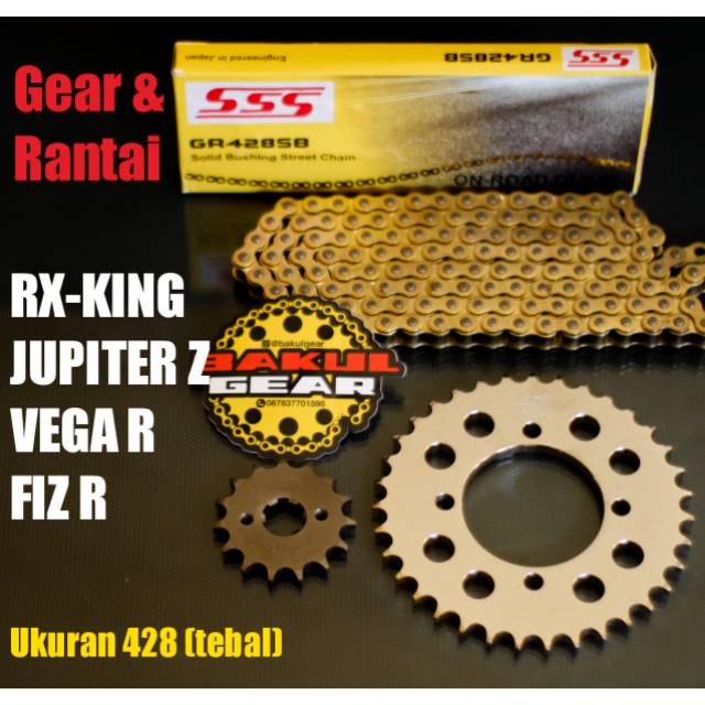 Jual Gear set SSS RX KING JUPITER Z VEGA R FIZ R FIZR Gold 428 (2645