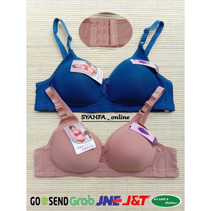 BEE - Bra Bh Polini Ukuran 36 38 40 42 Bh Wanita Kancing Tiga Tanpa Kawat  A02