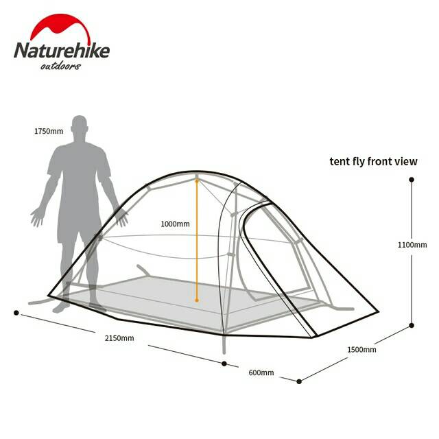 Tenda naturehike 4 musim cloud up 2 kap 2 p ultralight tenda cloud up 2 upgrade