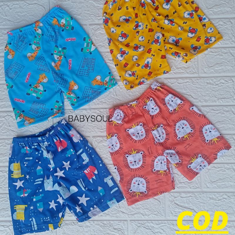 4 PCS Celana Pendek Anak Libby Velvet / Kolor Anak usia 0-5th