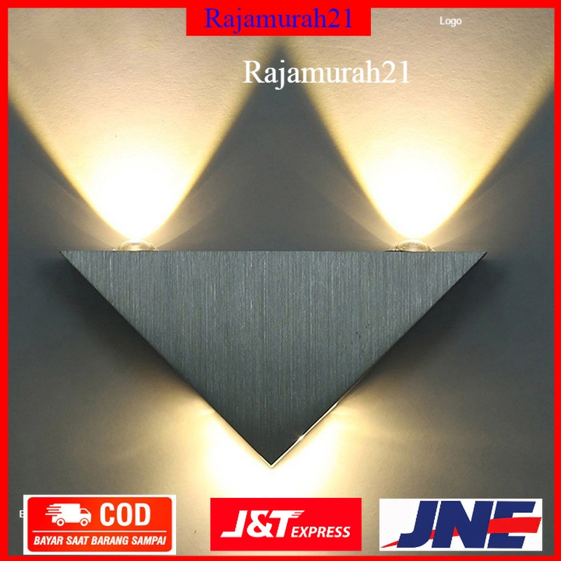 TaffLED Lampu Hias Dinding LED Modern Triangle Aluminium 3W - OMLL73WT - Warm White