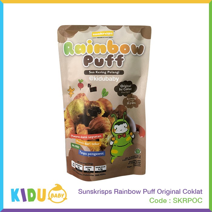 Sunkrisps Rainbow Puff Kue Sus Kering Pelangi Snack Makanan Ringan Bayi &amp; Anak Kidu Baby