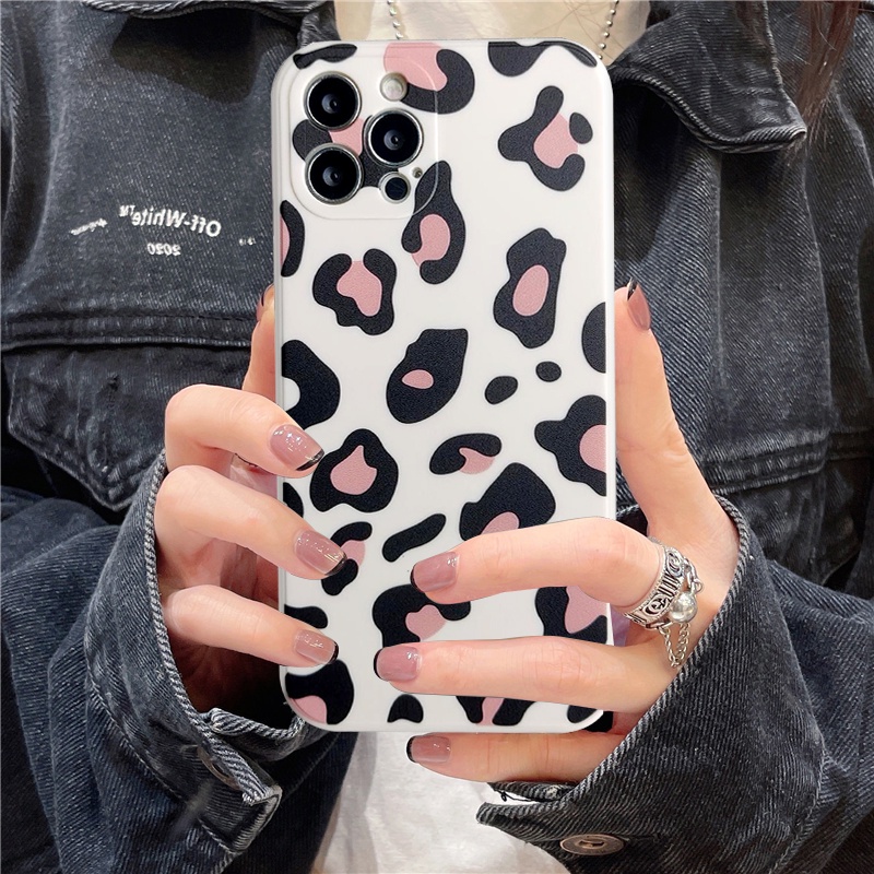 Case for Iphone Xr X 8 7 6 6S Plus Iphone 13 12 11 Pro Max Xs Max Smiley Leopard Print Soft Shockproof Silicone Phone Cover