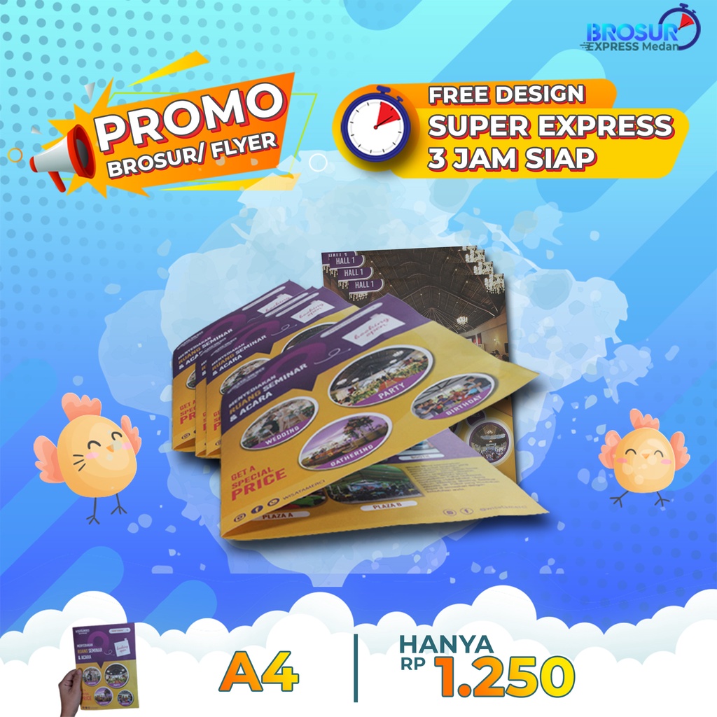 

Cetak brosur/flyer A4 SUPER EXPRESS siap 3 jam ( 1 sisi / 2 sisi ) MURAH & FREE DESIGN